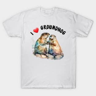 I love groundhog T-Shirt